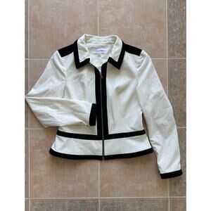 Worn once! Calvin Klein Contrast-Trim Blazer Women Size‎ 6